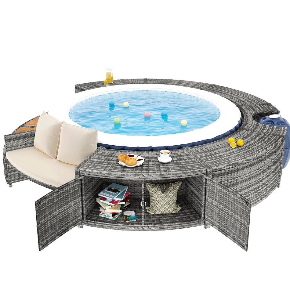Garden Lounge Round Couch For Pool And Whirlpool Cushions