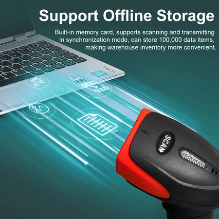 2D Handhel Barcode Scanner With Holder &ndash; Wireless Dual Mode