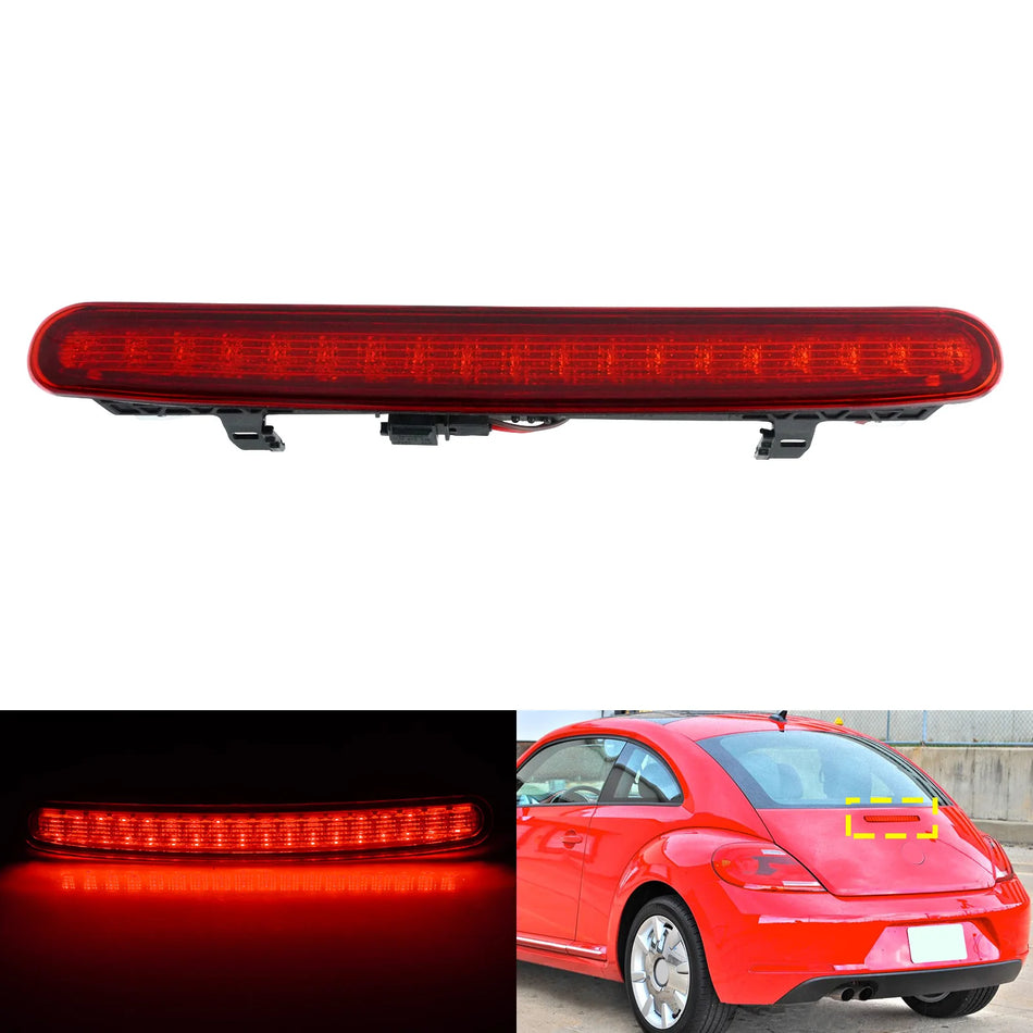 Tylny światło hamulcowe VW Beetle Cabrio z wysokim poziomem trzeciej diody LED, czerwona soczewka