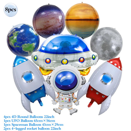 53inch 4D Inflatable Astronaut Foil Balloon - Outer Space Party Decoration 8pcs 1