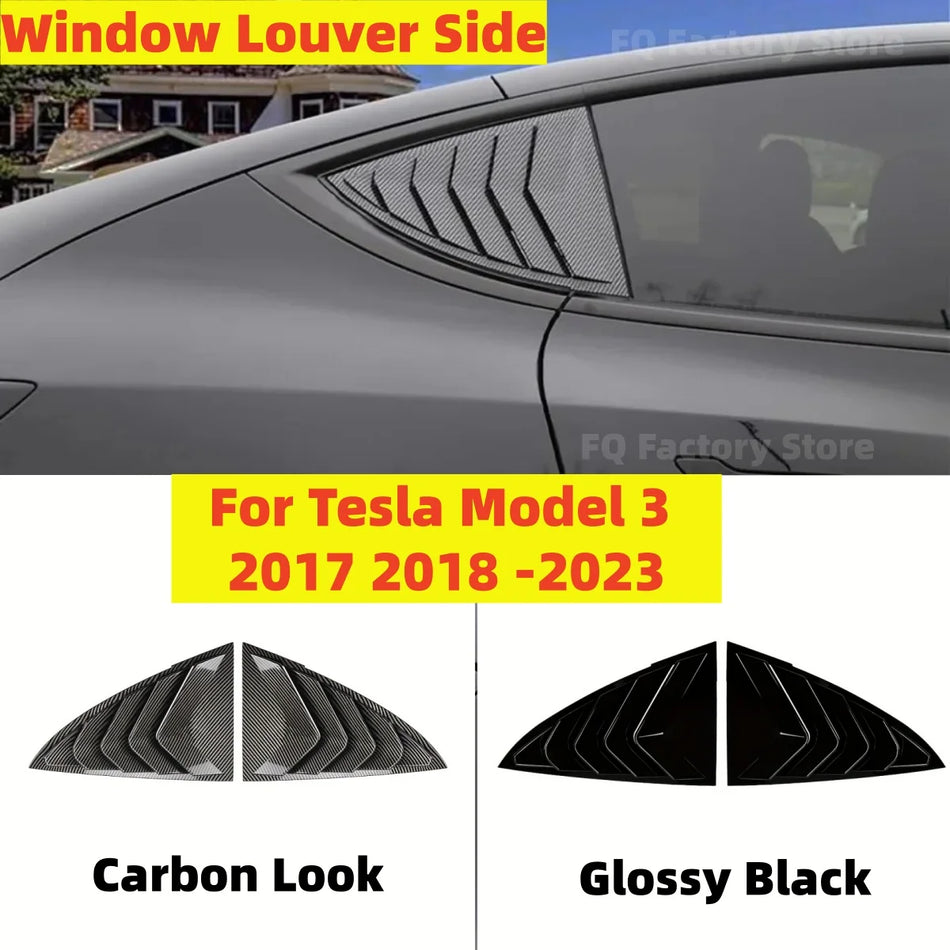 Ornament tip jaluzea pentru lunetă, cu ABS, pentru Tesla Model 3 2017-2023