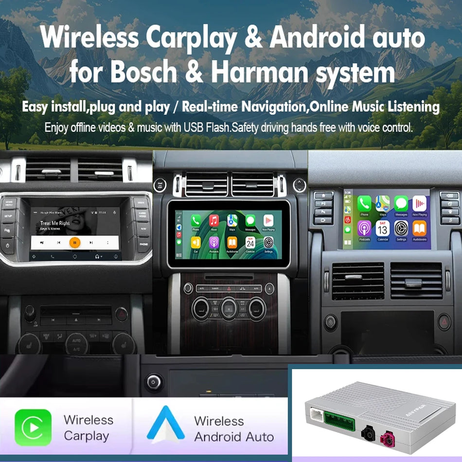 Wireless CarPlay Android Auto Kit for Land Rover Jaguar Discovery 4, Freelander 2