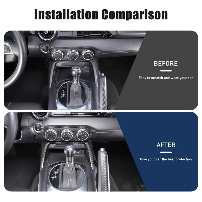 Moldura central delantera de fibra de carbono real para Mazda MX5 ND