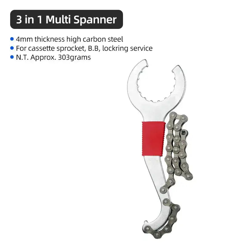 3 In 1 Bike Spanner Tool For Lockring Derailleur Cassette Wrench T115 / CHINA