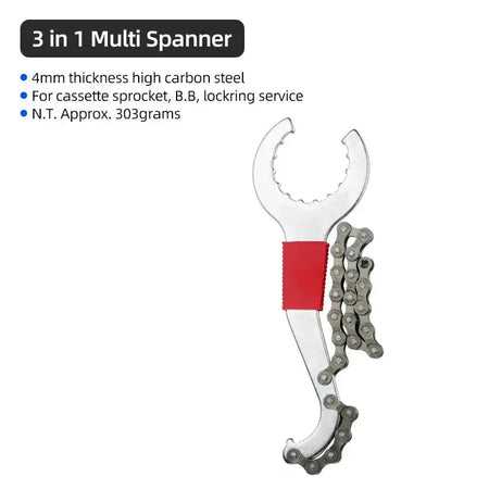 3 In 1 Bike Spanner Tool For Lockring Derailleur Cassette Wrench T115 / CHINA