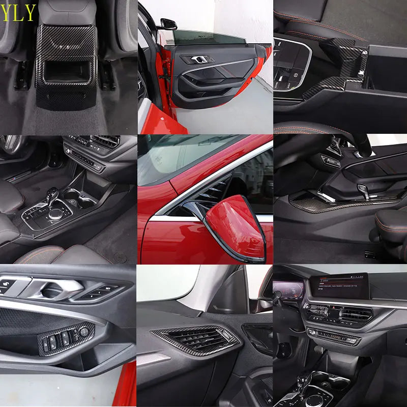 Copertura decorativa per telaio di sollevamento vetro in stile fibra di carbonio BMW ABS