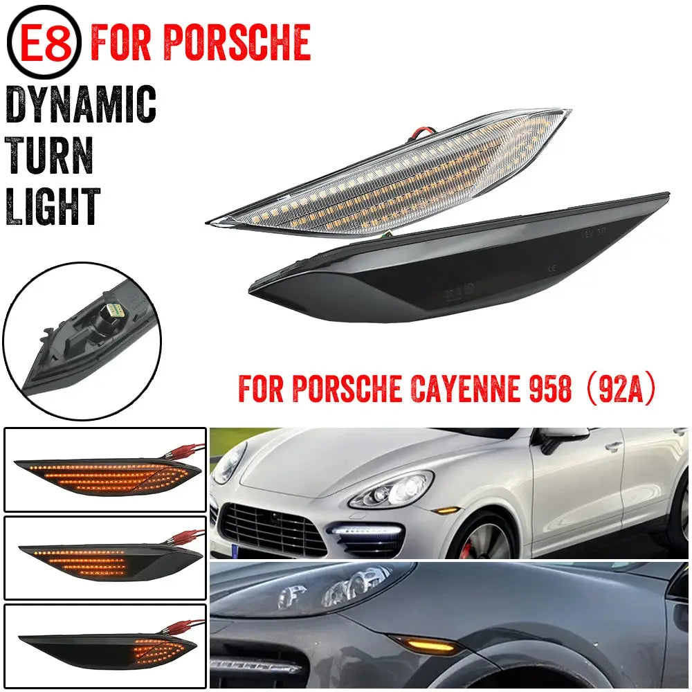 Dynamic Amber LED Turn Signal Lights For Porsche Cayenne 958 2010-2014 by InterCyprus Trading Ltd