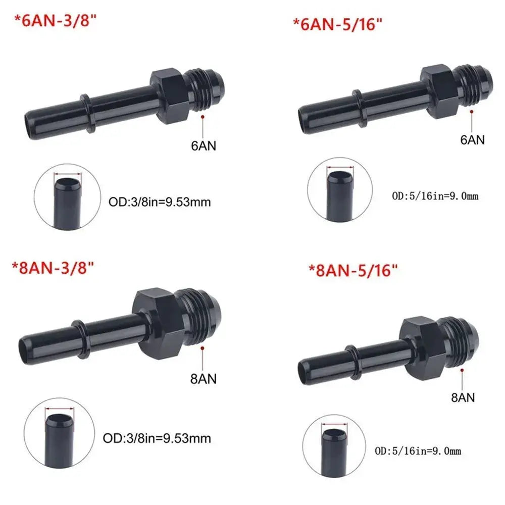 1PC Aluminum 6AN 8AN Male To 3/8" 5/16" Quick Disconnect Male Push On EFI Fitting Adapter Quick Connect by InterCyprus Trading Ltd