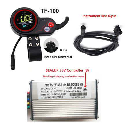 Brushless Motor Controller with TF-100 LCD Display for Kugoo M4 Electric Scooter TF-100 36V 16A B set