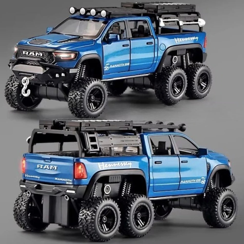 Coche de modelo de aleación fundida con sonido y luz y retroceso para Ford F150 Raptor