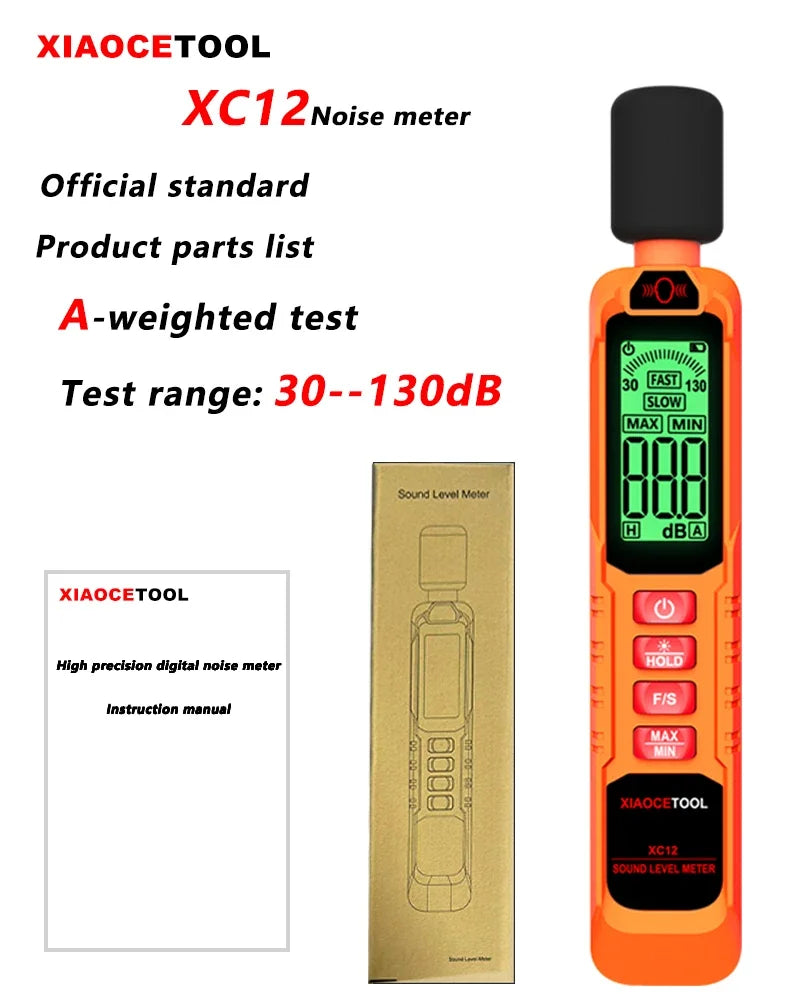 Digital Handheld Sound Level Meter XC12 &ndash; Accurate Noise Measurement 30 to 130dB XC12