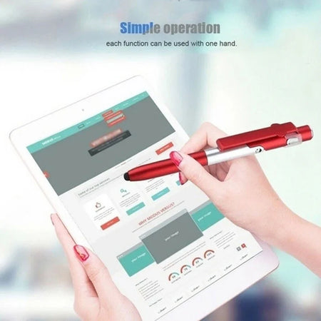 4 in 1 Multifunction Ballpoint Pen with LED Light and Phone Holder