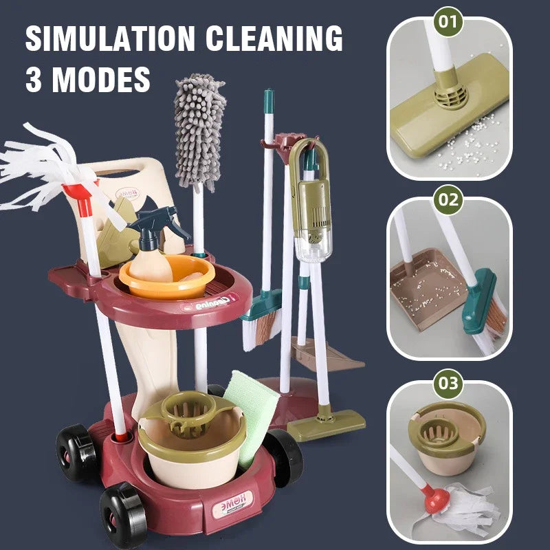 Simulation Cleaning And Hygiene Cart Tool Set &ndash; Educational Pretend Play Fun