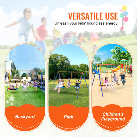 SucceBuy Swing Set &ndash; 600 Lbs Capacity For Kids Outdoor Fun