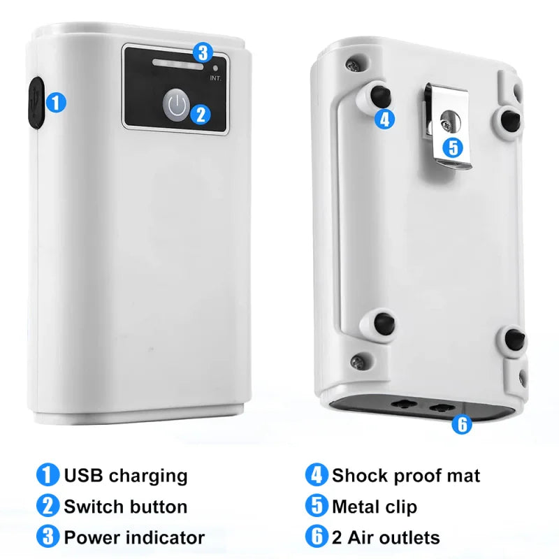 Aquarium Oxygen Pump USB Battery - Portable 6000mAh