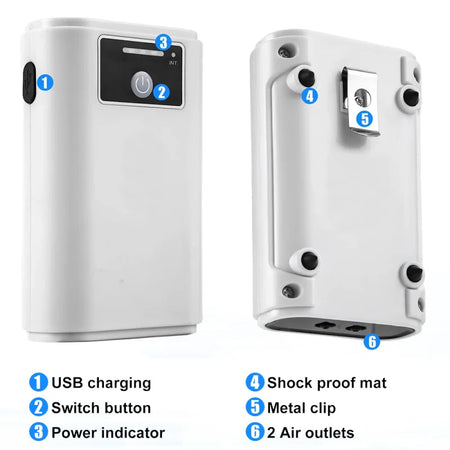 Aquarium Oxygen Pump USB Battery - Portable 6000mAh
