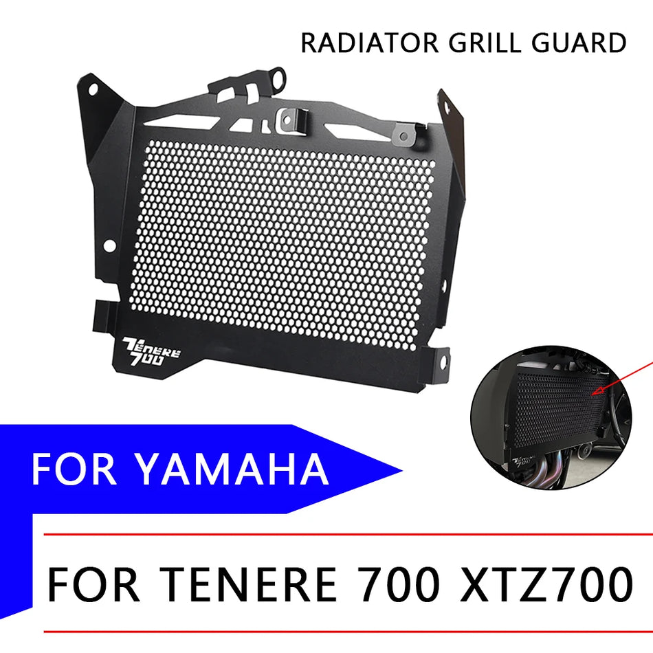 Yamaha Tenere 700 Radiatorrooster Afdekking Beschermer Zwart