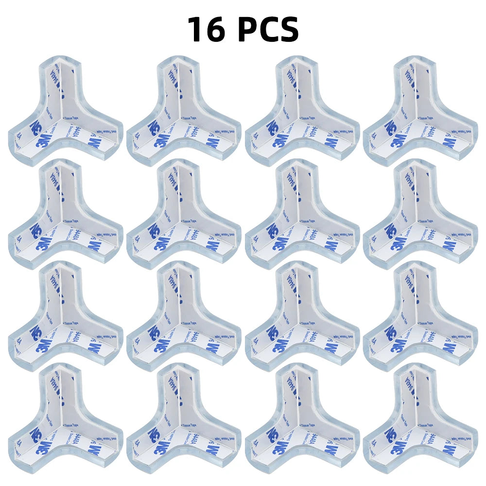 Transparent Baby Safety Silicone Corner Protectors 16PCS T Shaped