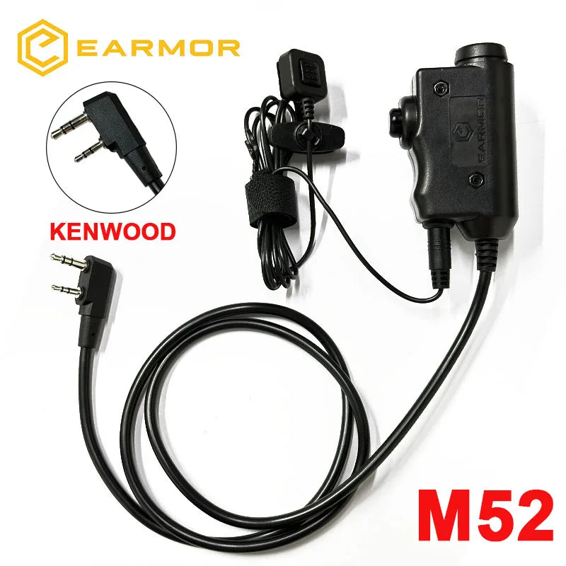 Adattatore PTT tattico per radio Kenwood con pulsante per airsoft