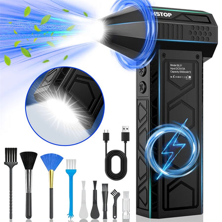 Handheld Mini Blower Fan 180000RPM &ndash; Rechargeable 5000mAh 1 set