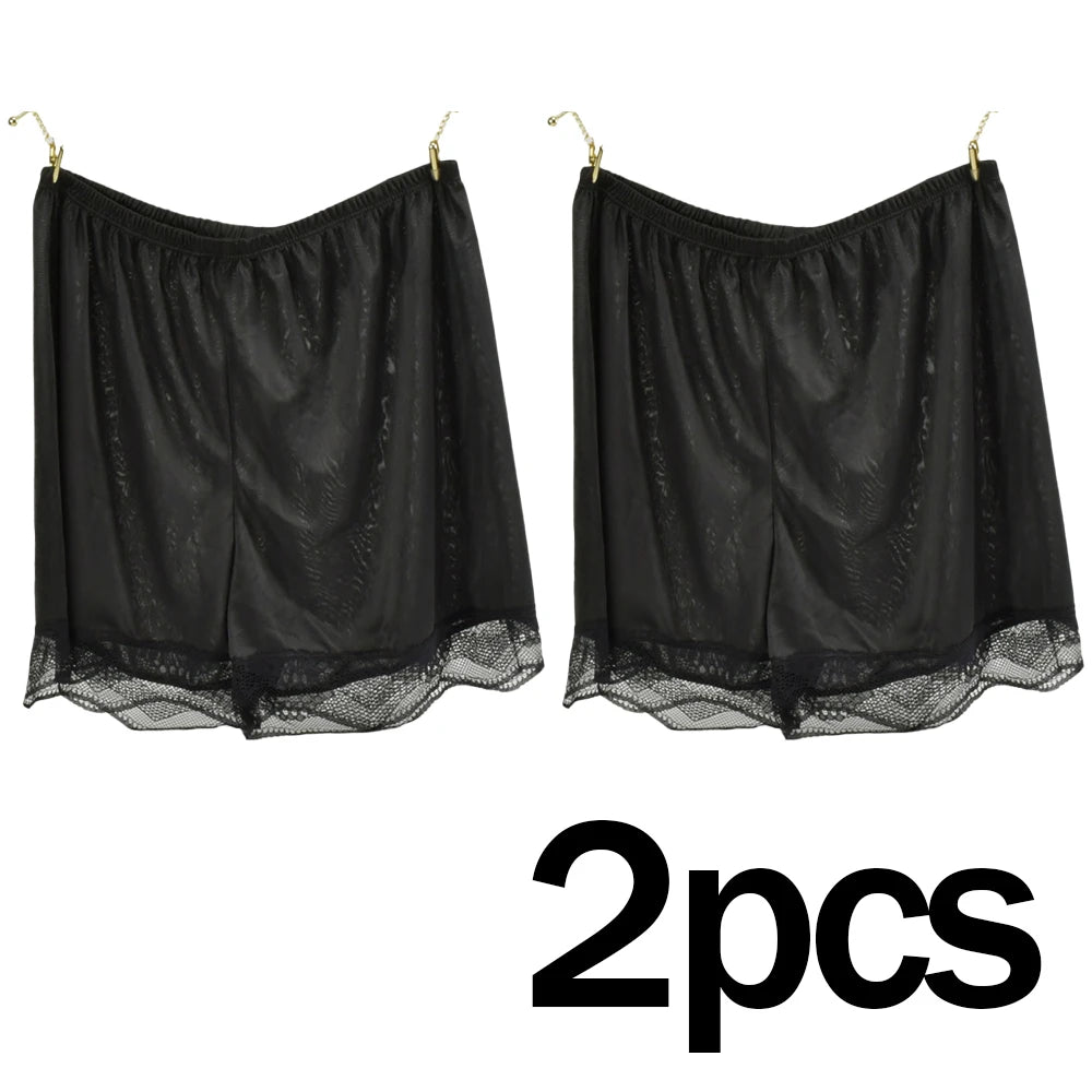 Silk Sleep Shorts Set - Luxurious Comfort &amp; Style for Women Black 2pcs / XL(70-83kg)