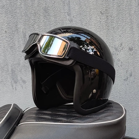 500TX Vintage Motorcycle Open Face Helmet &ndash; Fiberglass Body