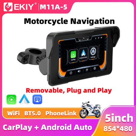 EKIY 5.0 Inch Wireless CarPlay Moto &ndash; Portable Digital Motorcycle GPS Display