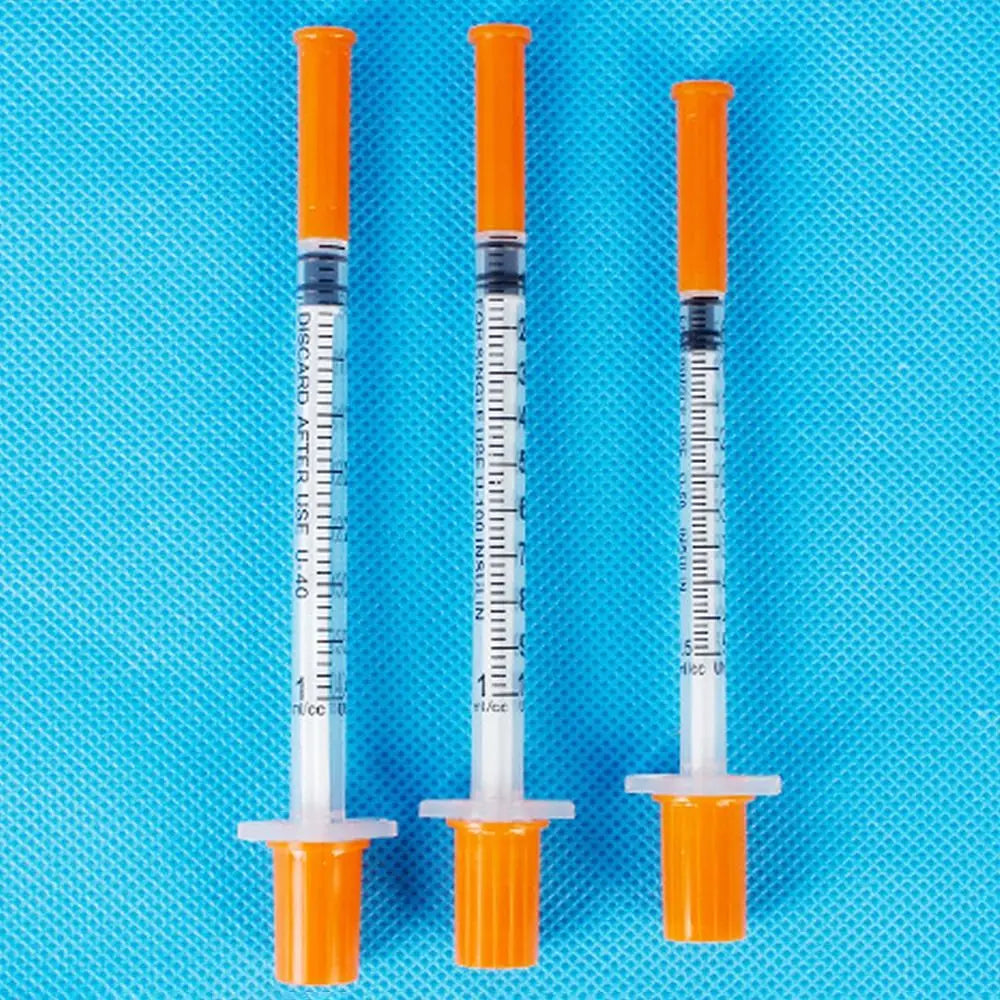 10pcs 1ml Disposable Veterinary Syringe Orange Cap &ndash; Sterile