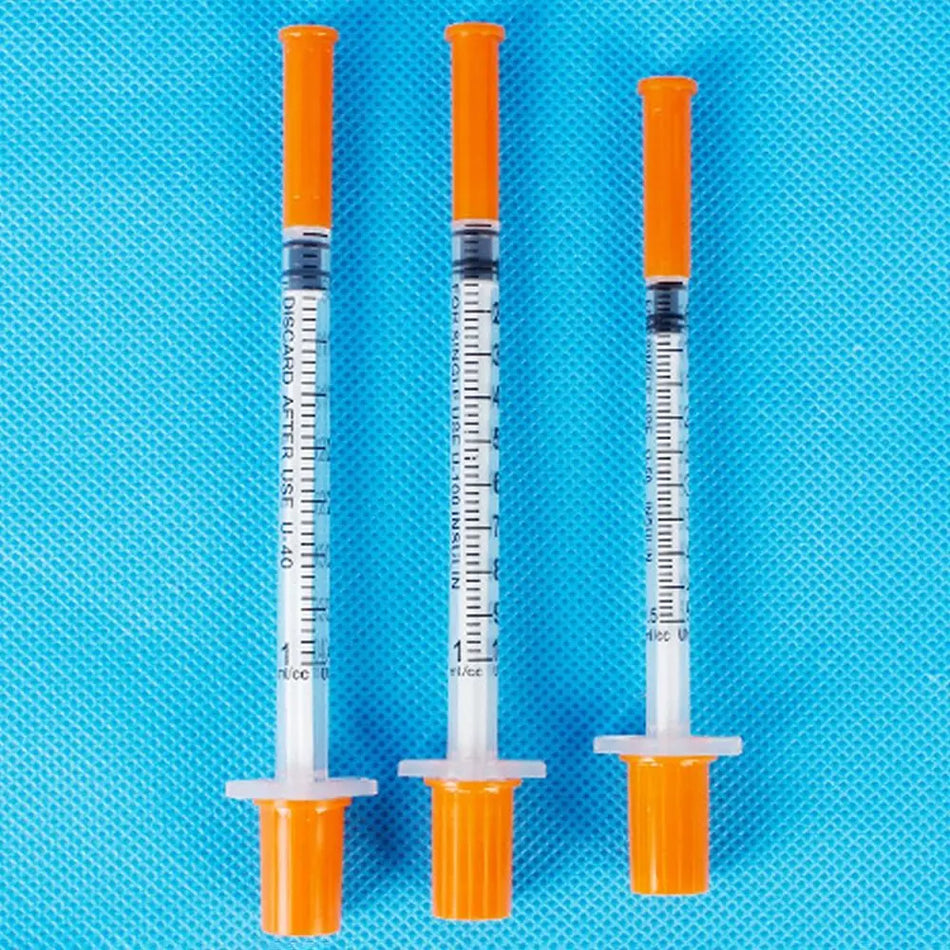 10pcs 1ml Disposable Veterinary Syringe Orange Cap &ndash; Sterile