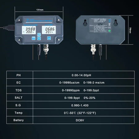 PH-W3988 6 In 1 Digital Water Quality Tester &ndash; WiFi Enabled