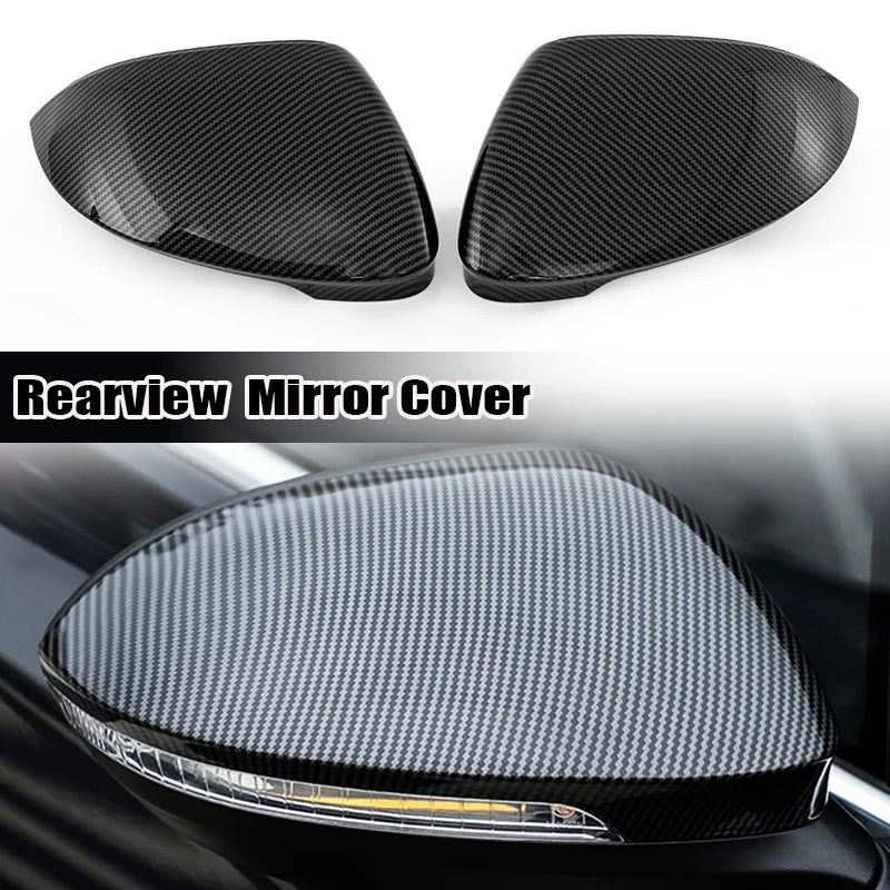 Capa de Espelho Lateral para VW Golf 8 MK8 VIII Preto Brilhante Carbono