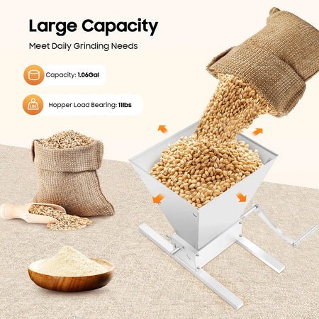 Grain Mill Grinder &ndash; Adjustable Roller Gap 0-2.5mm