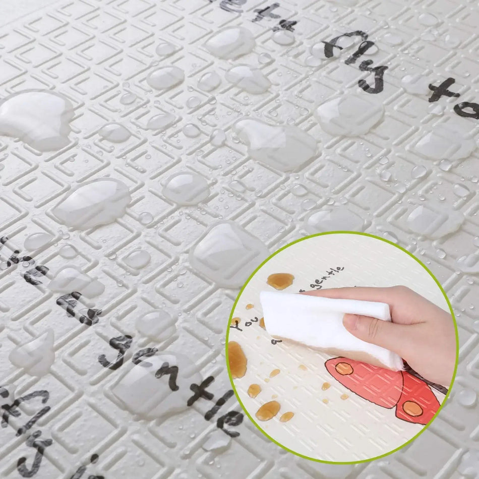 Saltea de joacă pentru bebeluși din spumă XPE pliabilă 180x160 antiderapantă, cu două fețe