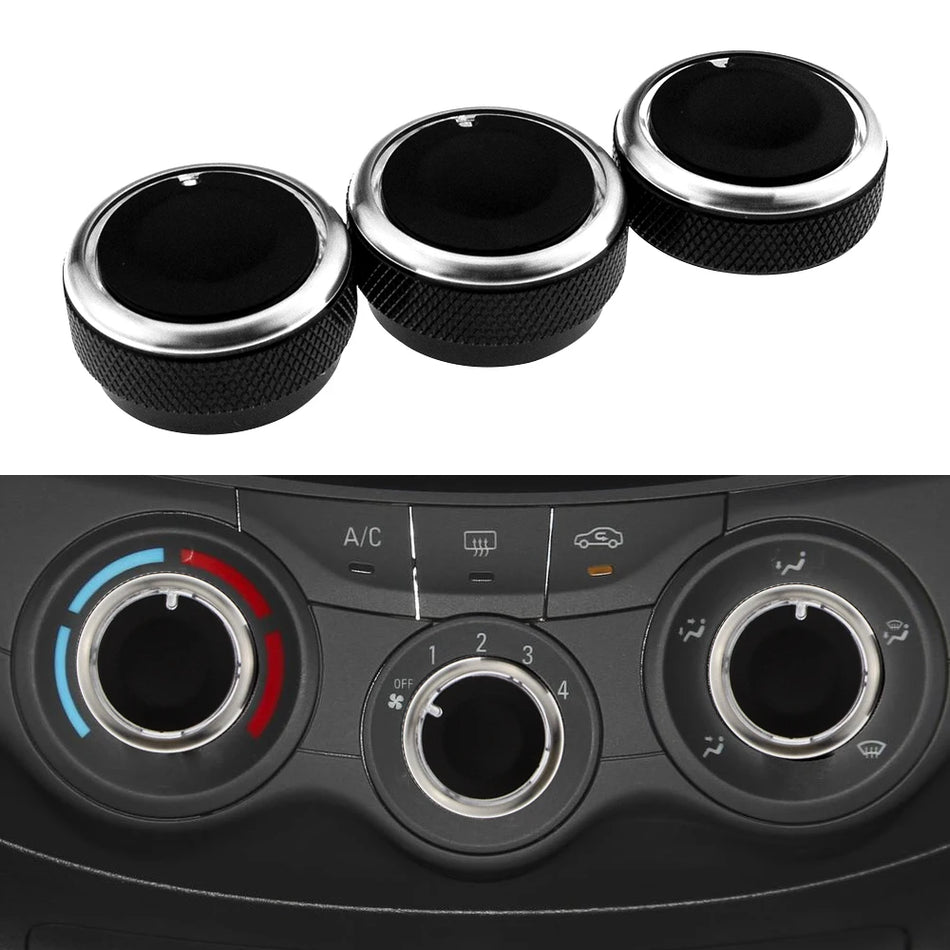 AC Knob Set 3-Piece for Chevrolet Sail 2008-2014 Aluminium Alloy and Plastic, Car Interior Replacement