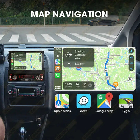1DIN 7Inch MP5 Car Radio Player FM AM RDS Automatic Retractable IPS Touch Screen Wireless CarPlay Android Auto Car Stereo GPS by InterCyprus Trading Ltd