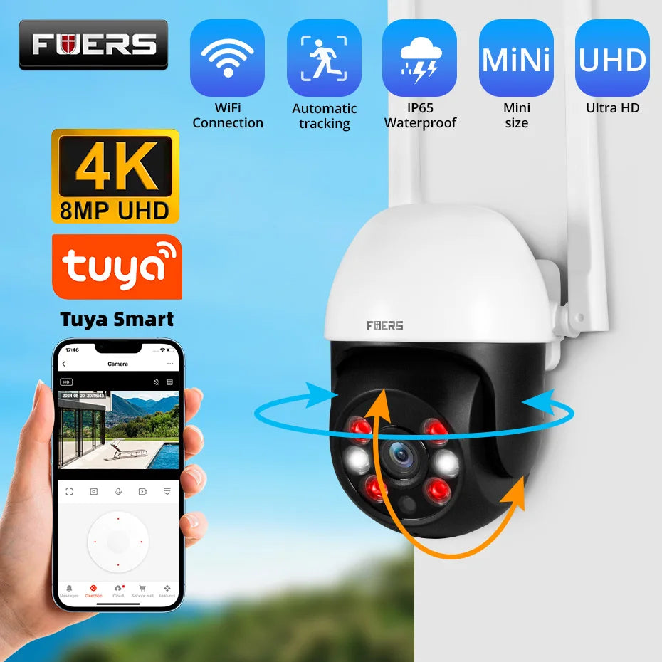 Fuers 8MP 4K IP Camera 8MP With 128G / EU Plug