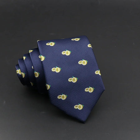 Cute Cartoon Floral Pattern Slim Tie for Men 9