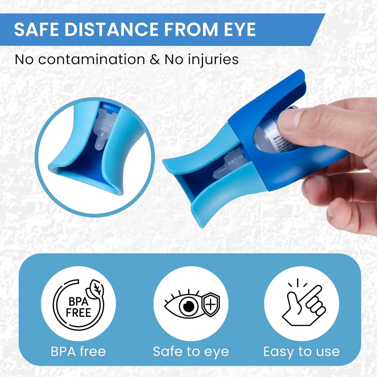 Eyedrop Guide Aid - Reusable Eye Drops Holder and Applicator Tool