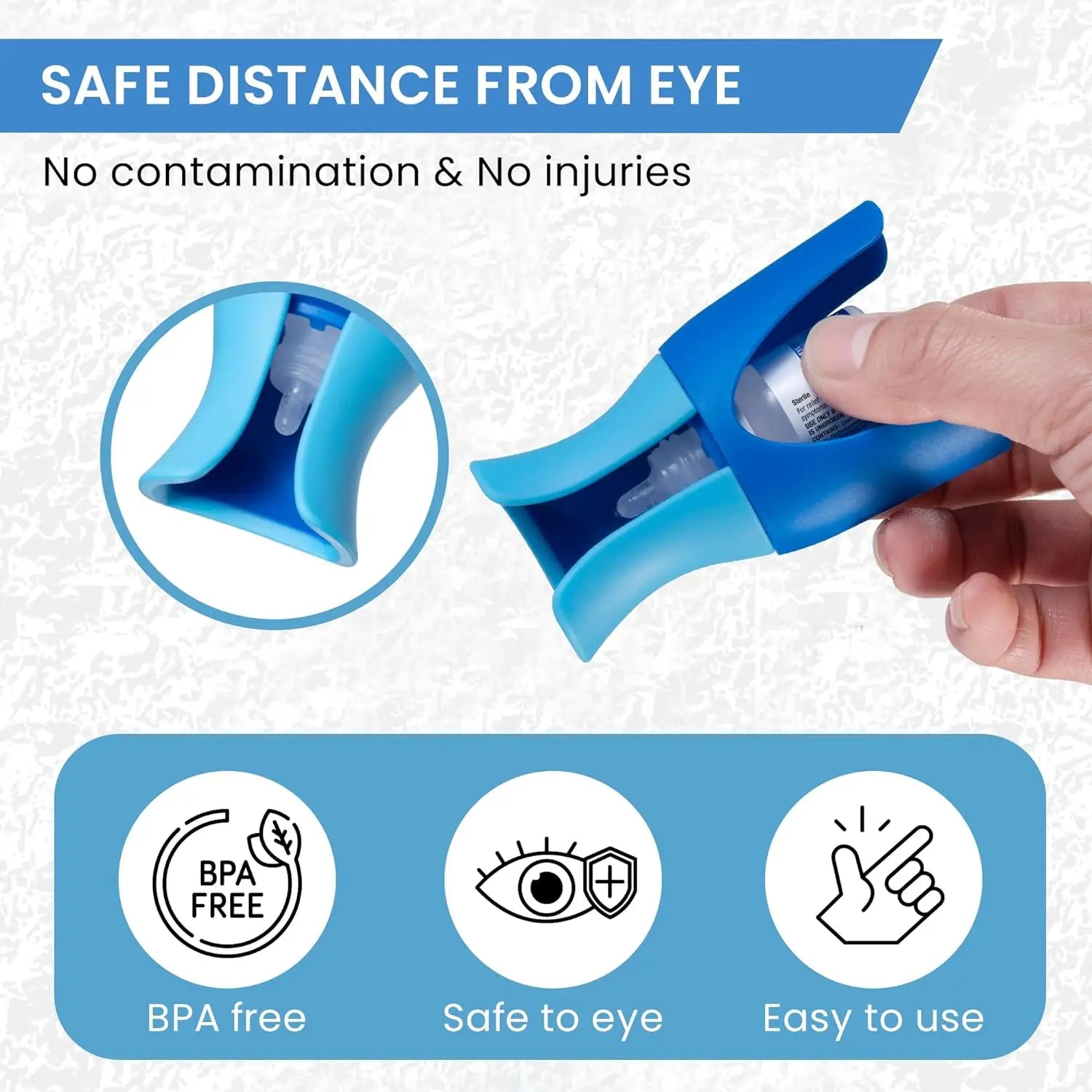 Eyedrop Guide Aid - Reusable Eye Drops Holder and Applicator Tool