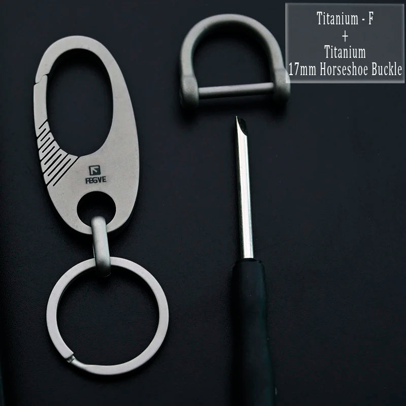 Luxury Titanium Keychain - Ultra Lightweight Carabiner for Men F-M17