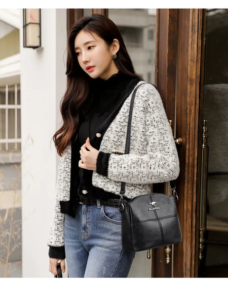Elegant Embroidered PU Leather Tote Bag for Women