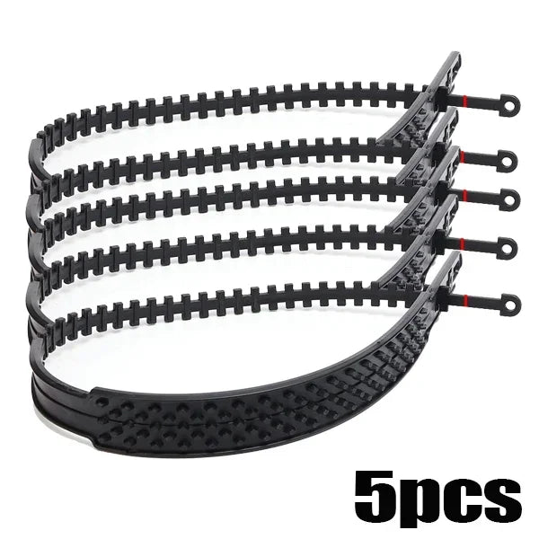 10-1Pcs Car Motorcycle Snow Chains &ndash; Reusable Anti Slip black-5pcs