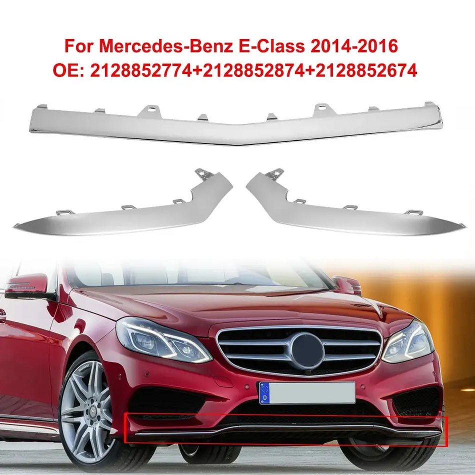 Mercedes E Class Left Right Front Bumper Chrome Trim 2014