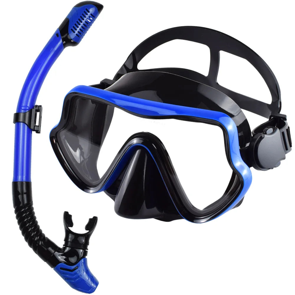 Professional Panoramic Snorkeling Gear Set for Adults | JoyMaySun BlackRoyalBule