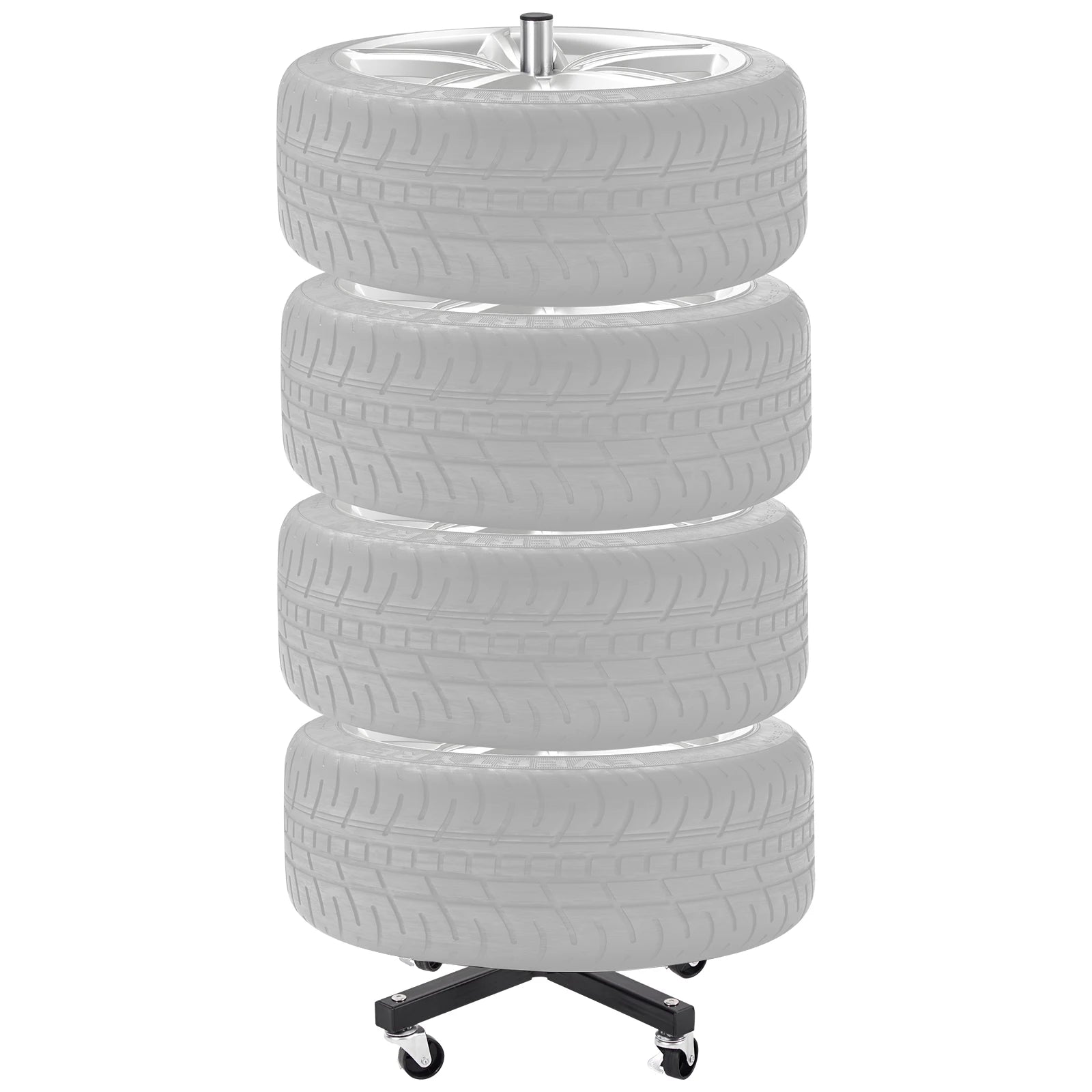 SucceBuy Tire Rack with Wheels Heavy-Duty Steel Tire Tree Stand for 4 ...