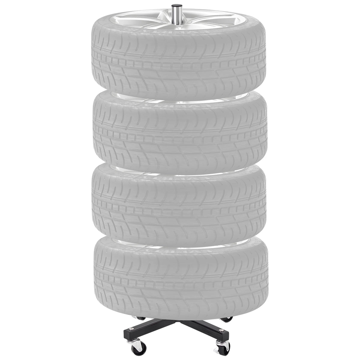 SucceBuy Tire Rack With Wheels &ndash; Heavy Duty Steel Stand