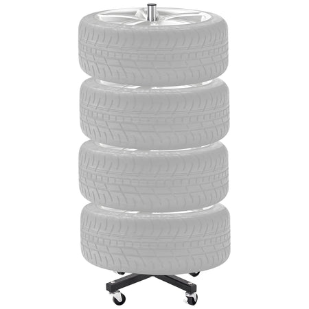 SucceBuy Tire Rack With Wheels &ndash; Heavy Duty Steel Stand
