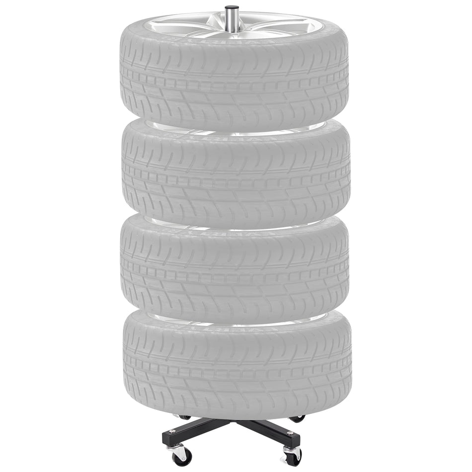SucceBuy Tire Rack With Wheels &ndash; Heavy Duty Steel Stand