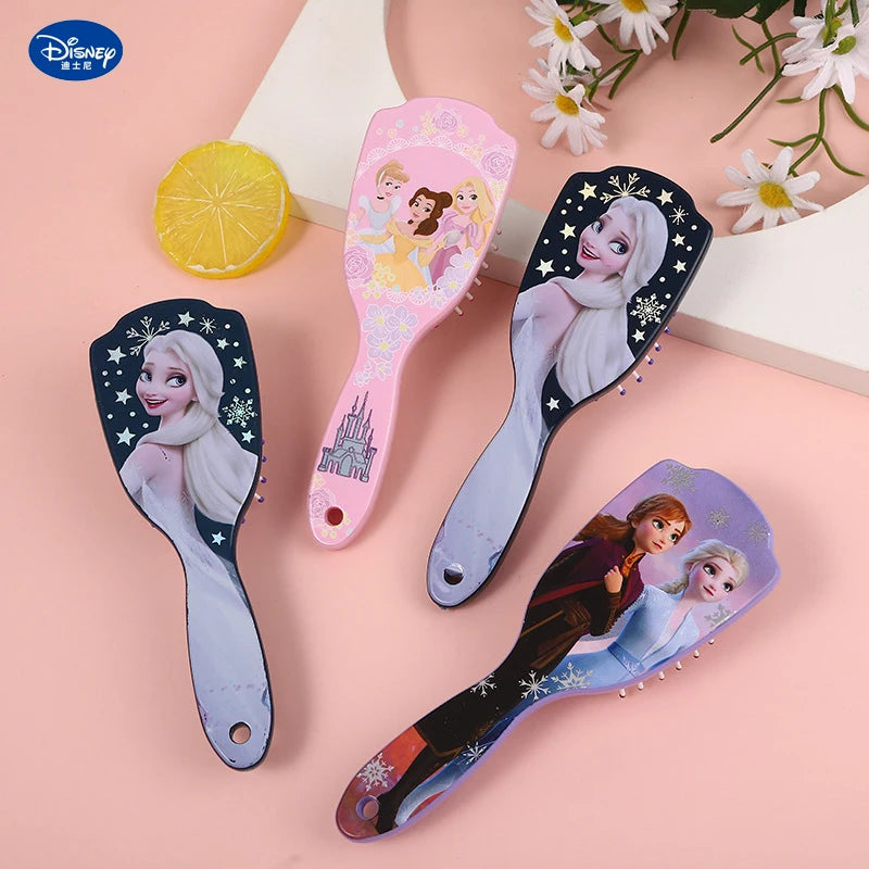 🟠 anime Disney Frozen Air Cushion Hair Comb Cartoon Toys Mickey Minnie Elsa Anna Princess Massage Comb Girls Christmas