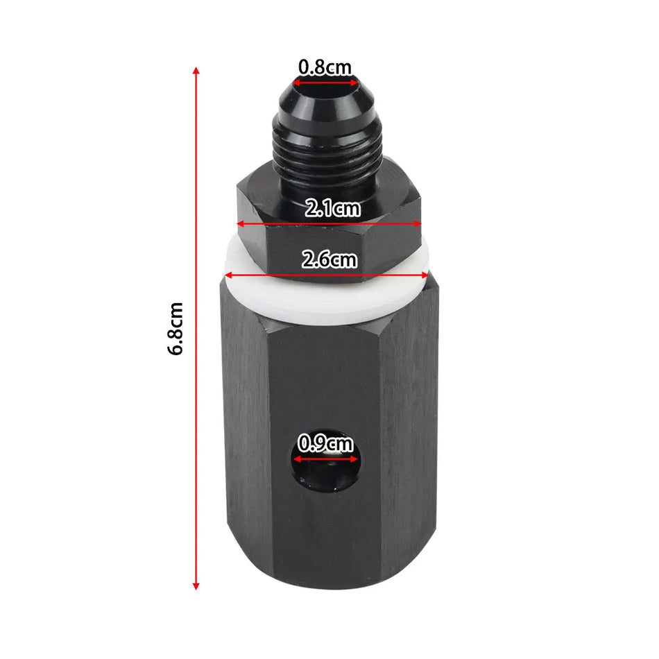 Zwarte Aluminium AN6/AN8/AN10 Mannelijke Brandstoftank Ventiel TF1132